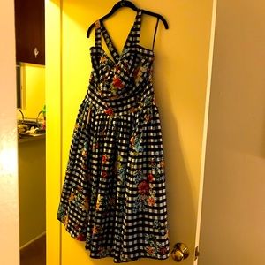 eShakti Corset Top Blue Gingham Sundress